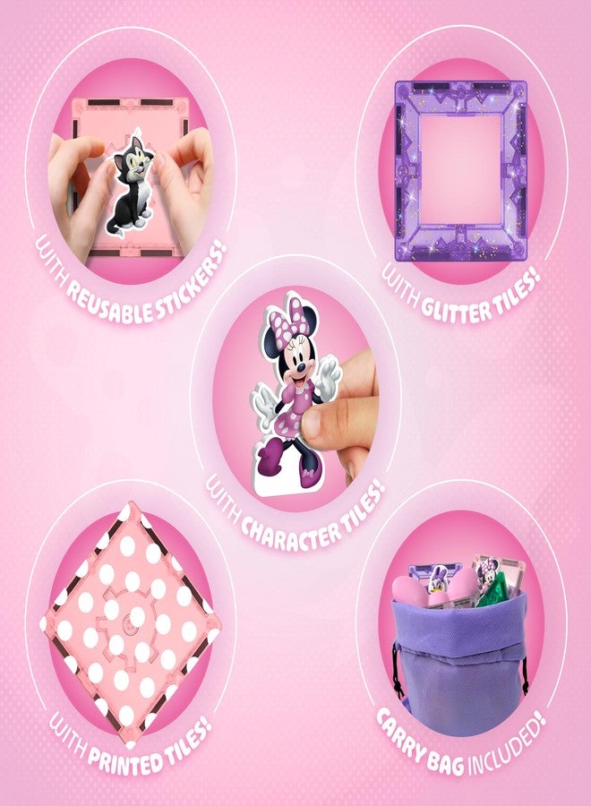 Tytan Official Disney Junior Minnie Mouse Magnetic Character Tile Set - 21-Piece STEAM Building Toy with Reusable Stickers & Instruction Manual - Educational Toy for Kids Ages 3+ - Image 3